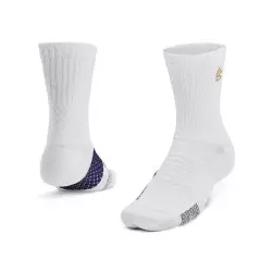 Calcetin Under Armour AD Playmaker Mid Curry Blanco