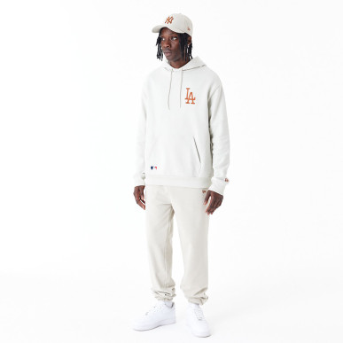 Sweat à Capuche MLB Los Angeles Dodgers New Era League essential Oversize Crème