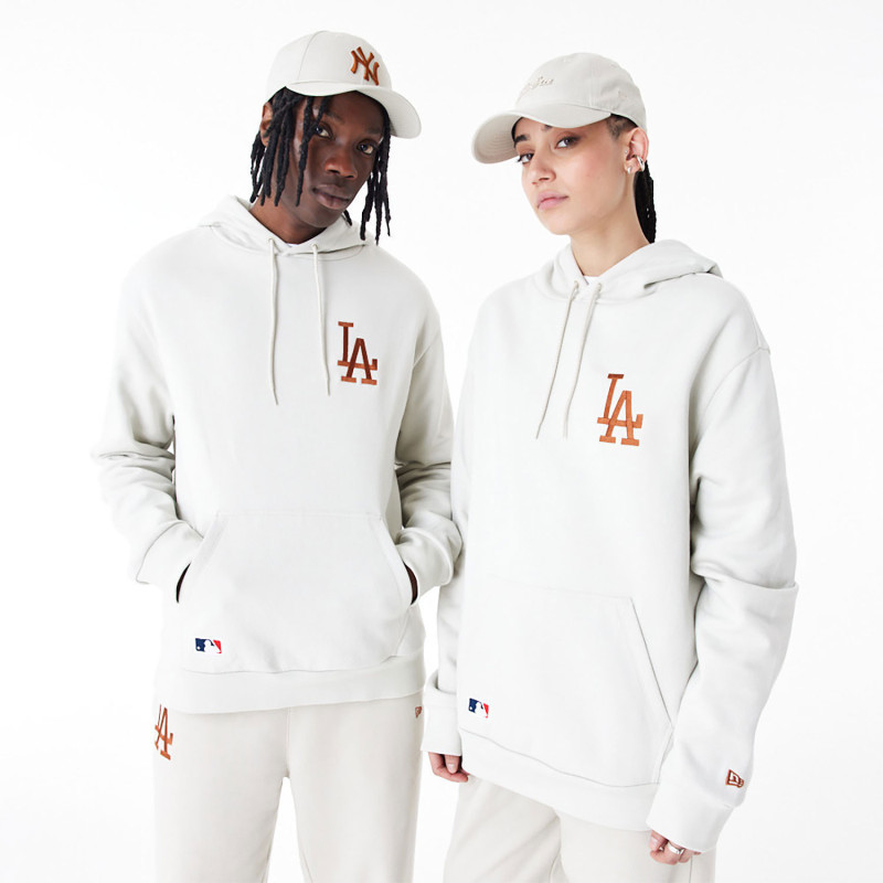 Sweat à Capuche MLB Los Angeles Dodgers New Era League essential Oversize Crème