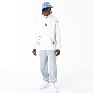 Sweat à Capuche MLB Los Angeles Dodgers New Era World Series Oversize Blanc