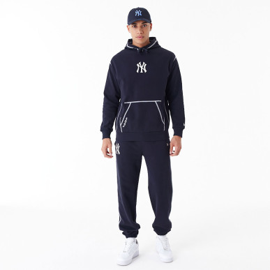 Sweat à Capuche MLB New York Yankees New Era World Series Oversize Bleu marine