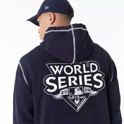 Sweat à Capuche MLB New York Yankees New Era World Series Oversize Bleu marine