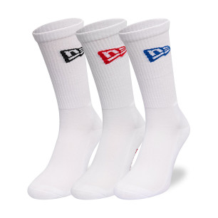 Calcetin New era Flag Crew Blanco 3 pack