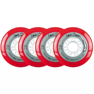 Roues Labeda Gripper X-Soft pour Roller pack de 4 Rouge