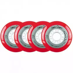 Roues Labeda Gripper X-Soft pour Roller pack de 4 Rouge
