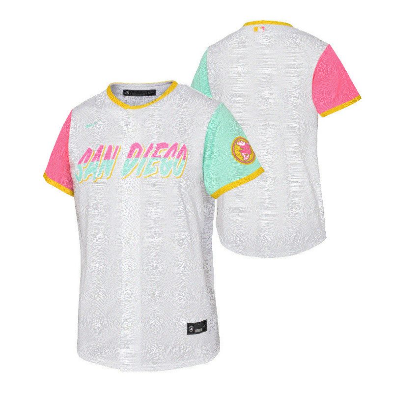 Maillot de Baseball MLB San Diego Padres Nike City Connect Blanc pour Enfant Maillot de Baseball MLB San Diego Padres Nike City Connect Blanc pour Enfant