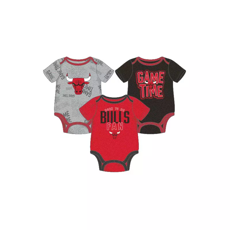 Newborn NBA Chicago Bulls 3 creeper Game time para bebe