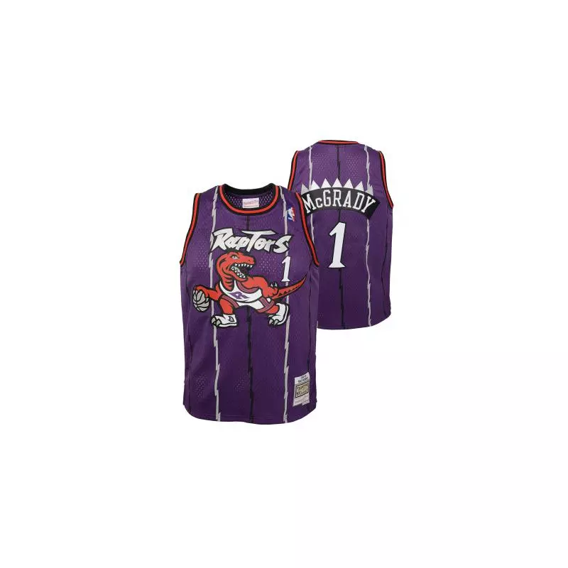 Camiseta NBA Tracy Mcgrady Toronto Raptors 1998 Mitchell & Ness Hardwood Classic Purpura para niños