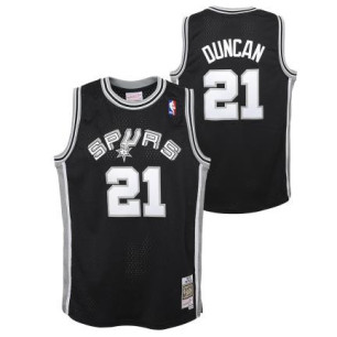 Kid's Mitchell & Ness Hardwood Classic NBA Jersey Tim Duncan San Antonio Spurs 1998 Black
