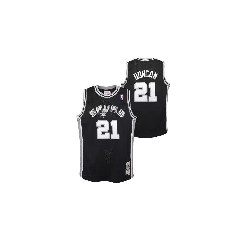 Camiseta NBA Tim Duncan San Antonio Spurs 1998 Mitchell & Ness Hardwood Classic Negro para niños