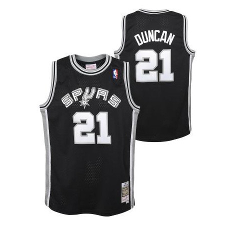 Kid's Mitchell & Ness Hardwood Classic NBA Jersey Tim Duncan San Antonio Spurs 1998 Black