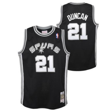 Kid's Mitchell & Ness Hardwood Classic NBA Jersey Tim Duncan San Antonio Spurs 1998 Black