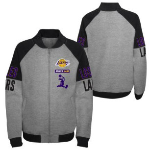 Outter Stuff Space Jam Zip Fleece NBA Los Angeles Lakers Grey