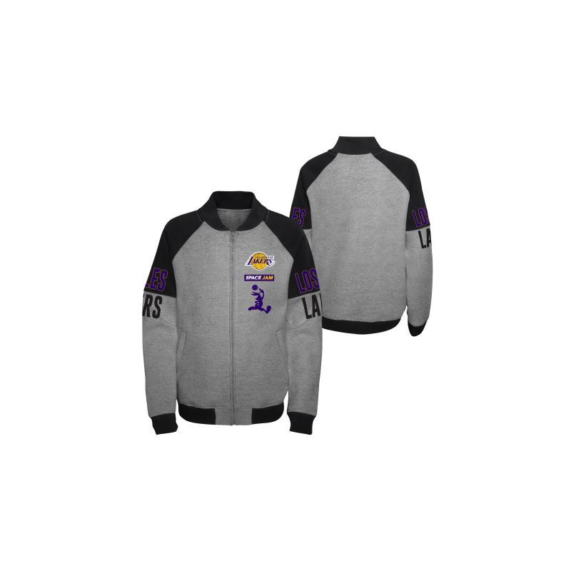 Outter Stuff Space Jam Zip Fleece NBA Los Angeles Lakers Grey