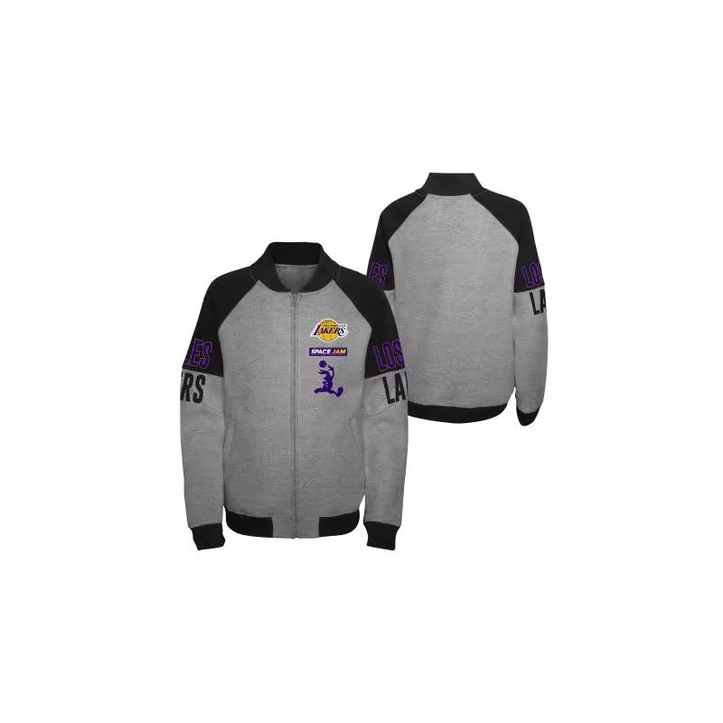 Sudadera NBA Los Angeles Lakers Outter Stuff Space Jam Zip Fleece Gris