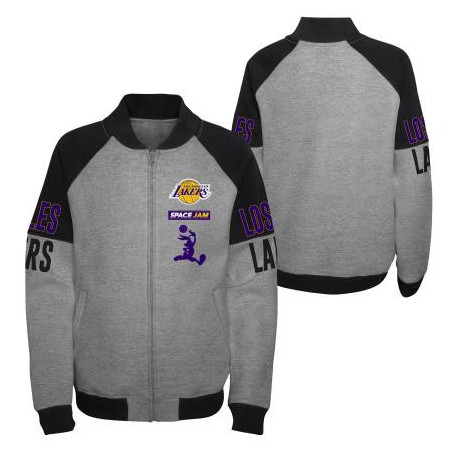 Sudadera NBA Los Angeles Lakers Outter Stuff Space Jam Zip Fleece Gris