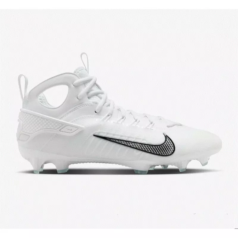 Crampones de fútbol americano Nike Huarache 9 Elite Mid Lax Mid Blanco