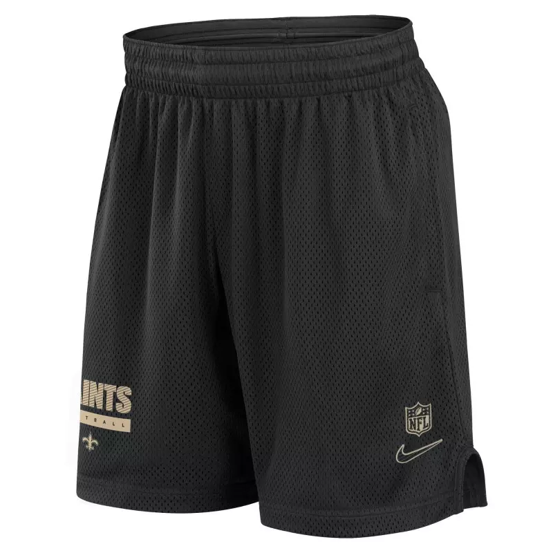 Short NFL New Orleans Saints Nike Sideline Mesh 2024 Negro