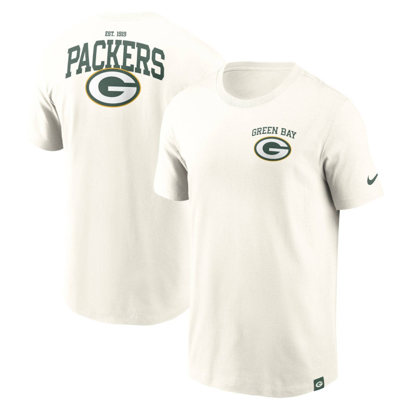 T-shirt NFL Greenbay Packers Nike Essential Cotton Blanc T-shirt NFL Greenbay Packers Nike Essential Cotton Blanc