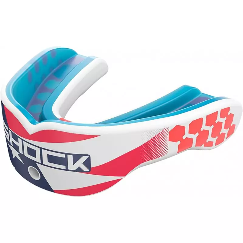 Protector Bucal Shock Doctor Gel Max "Stars & Stripes" con Correa