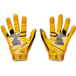 Gants de football américain Under armour F8 Jaune