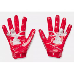 Gants de football américain Under armour F8 Rouge