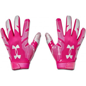 Guantes de futbol americano Under armour F8 Rosa