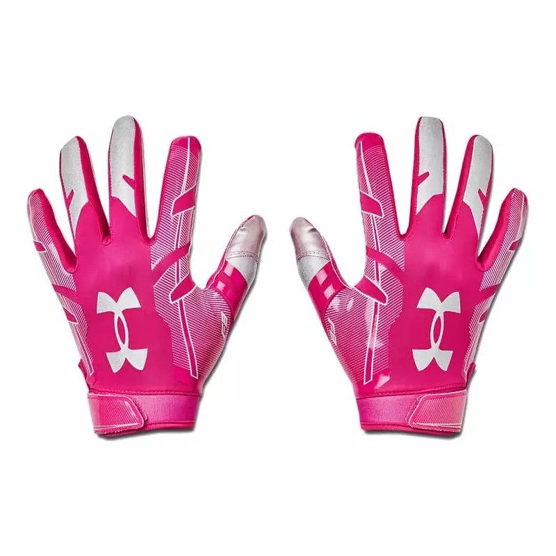 Gants de football américain Under armour F8 Rose