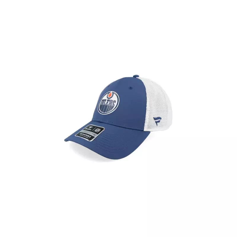 Casquette NHL Edmonto Oilers Fanatics Authentic Pro Rink Trucker Bleu