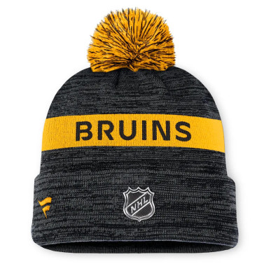 NHL Boston Bruins Fanatics Authentic Pro Rink Beanie Cuff With POM NHL
