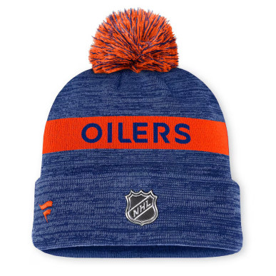 NHL Edmonto Oilers Fanatics Authentic Pro Rink Beanie Cuff With POM