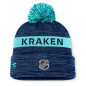 NHL Seattle Kraken Fanatics Authentic Pro Rink Beanie Cuff With POM NHL Seattle Kraken Fanatics Authentic Pro Rink Beanie Cuff With POM