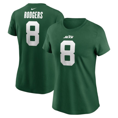 Nike player T-shirt NFL Aaron Rodgers New York Jets Green