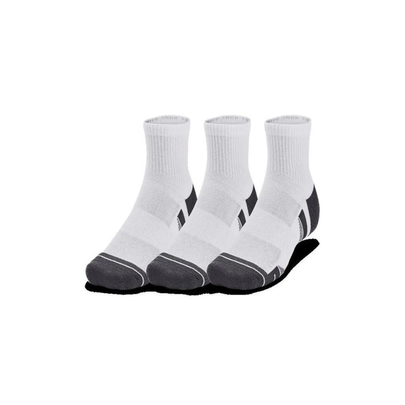 Chaussettes de sport Under Armour Performance Tech quarter Blanc 3 paires Chaussettes de sport Under Armour Performance Tech quarter Blanc 3 paires