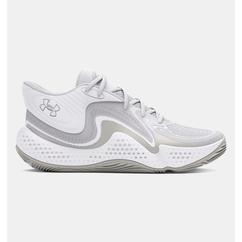 Chaussures de Basketball Under Armour Spawn 6 Mid Blanc Chaussures de Basketball Under Armour Spawn 6 Mid Blanc
