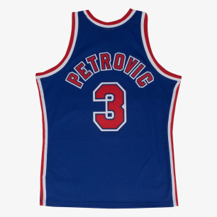 NBA Swingman Dražen Petrović New Jersey Nets 1992-93 Hardwood Classics Mitchell & ness Blue