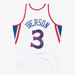 Camiseta NBA Allen Iverson 1996-97 Philadelphia Sixers Home Road Mitchell & Ness Hardwood Classic Swingman Blanca