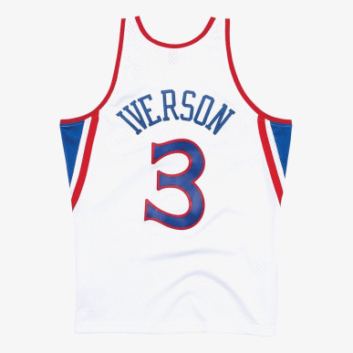 Maillot NBA Allen Iverson Philadelphie Sixers 1996-97 Home Road Mitchell & ness Hardwood Classic swingman Blanc