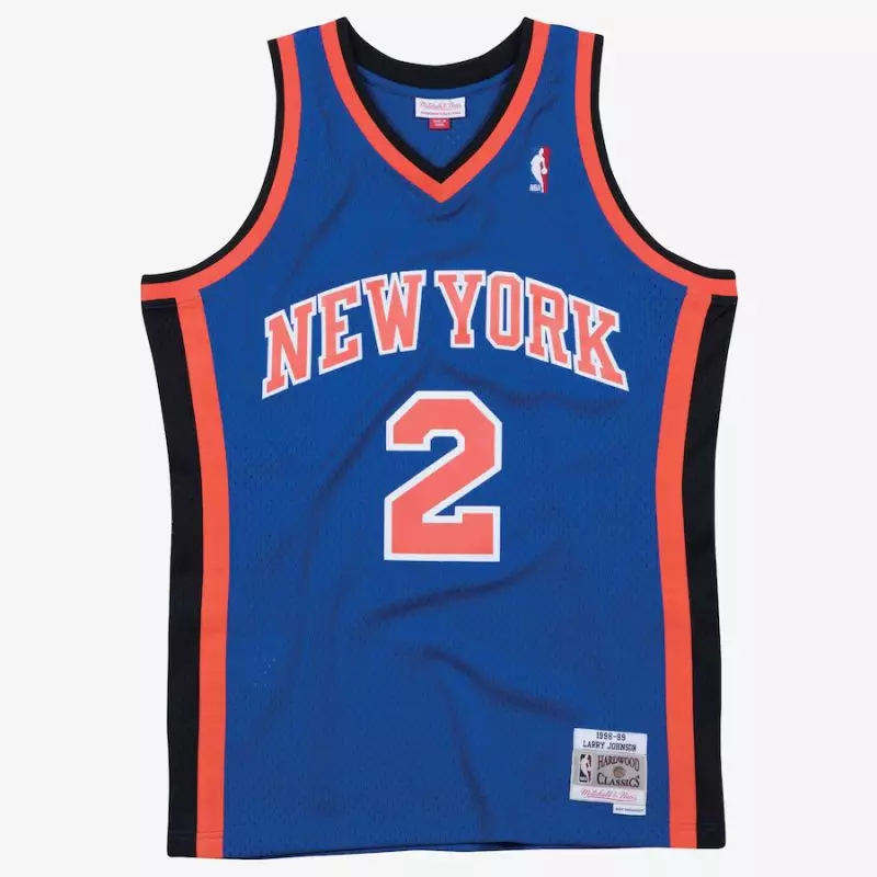 Camiseta NBA Larry Johnson New York Knicks 1998-99 Mitchell & Ness Swingman Hardwood Classics Azul