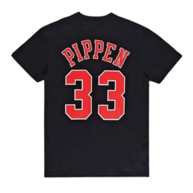 T-Shirt NBA Scottie Pippen Chicago Bulls Mitchell & Ness Name and number noir