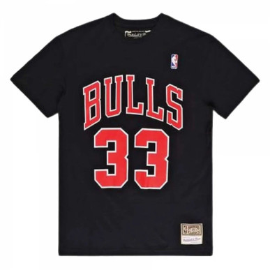 T-Shirt NBA Scottie Pippen Chicago Bulls Mitchell & Ness Name and number noir