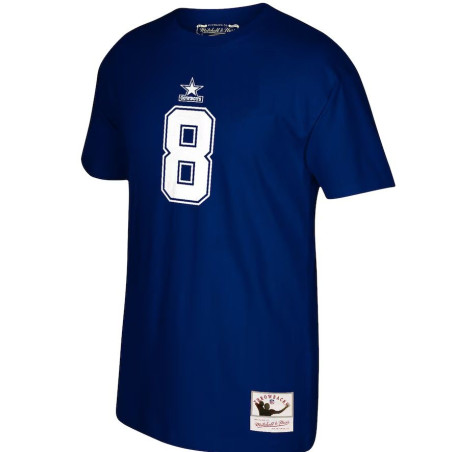 T-shirt NFL Troy Aikman Dallas Cowboys Mitchell & Ness player Bleu marine