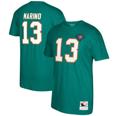 T-shirt NFL Dan Marino Miami Dolphins Mitchell & Ness player Aqua