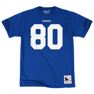 Mitchell & Ness player T-shirt NFL Steve Largent Seattle Seahawks Blue