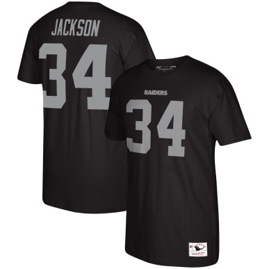 T-shirt NFL Bo Jackson Las Vegas Raiders Mitchell & Ness player Noir