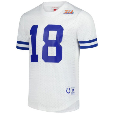 Men's Mitchell & Ness N&N Mesh Jersey NFL Peyton Manning Indianapolis Colt White