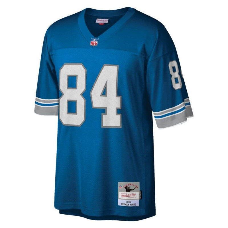 Camiseta NFL Herman Moore Detroit Lions Mitchell & Ness N&N Mesh Azul Camiseta NFL Herman Moore Detroit Lions Mitchell & Ness N&N Mesh Azul