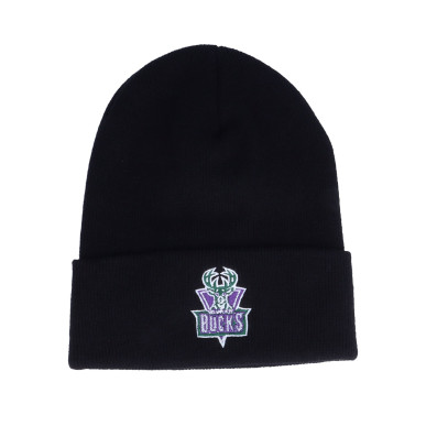 Bonnet NBA Milwaukee Bucks Mitchell & Ness Team Logo cuff Knit Noir