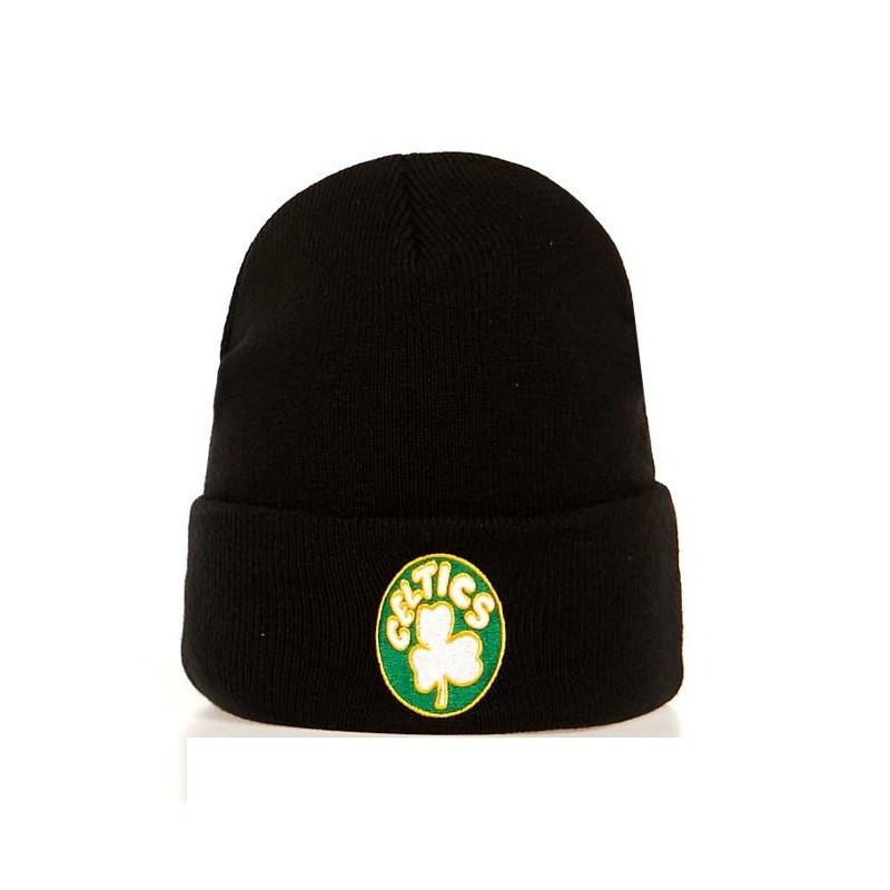 Bonnet NBA Boston Celtics Mitchell & Ness Team Logo cuff Knit Noir
