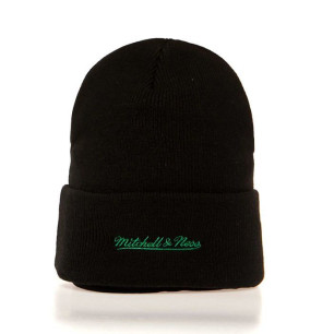 Bonnet NBA Boston Celtics Mitchell & Ness Team Logo cuff Knit Noir
